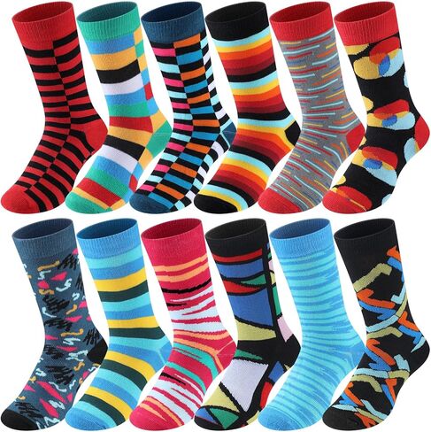 12 Pairs Boys Dress Socks Toddler Kid School Uniform Crew Dress Sock Stripes Design for 6-15 Years Boy Performance in Saudi Arabia