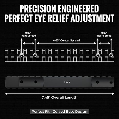 Gotical Scope Picatinny Rail Mount for Savage 110 جهاز استقبال خلفي مستدير طويل العمل مع 0 MOA -CNC تشكيله 6061 لمسة نهائية من سبائك الألومنيوم باللون الأسود غير اللامع in Kuwait