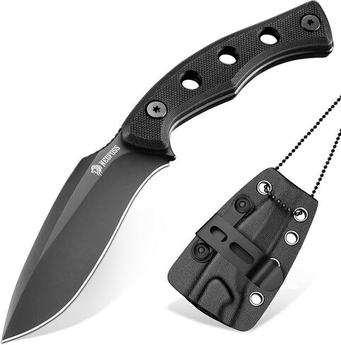 NedFoss Squirrel Small EDC Fixed Blade Knife, 2.97" Neck Knife with Sheath, Full Tang Vertical Horizontal Carry Knife with G10 Handle, Belt Clip, Outdoor Tactical Mini Kukri Knives, Father Day Gifts for Men Women in Kuwait