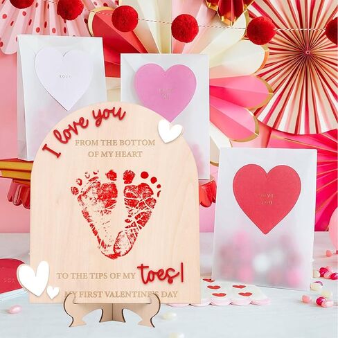 لوحة خشبية لبصمة قدم عيد الحب الأولى - زخرفة خشبية تكشف عن الجنس، حرفة خشبية لبصمة القدم، علامة بارزة من الخشب الصغير لعيد الحب، لافتات إعلان الولادة في المستشفى، دعامة للصور in Kuwait