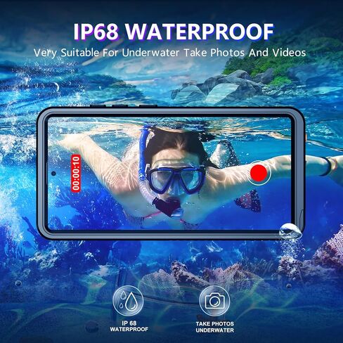 Temdan Designed for Samsung Galaxy S25 Ultra Case Waterproof, Built-in Lens & Screen Protector Military Grade Shockproof Dropproof IP68 Underwater Full Body Phone Case for Galaxy S25 Ultra 6.9"-Black in Saudi Arabia