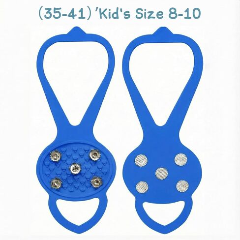 1-Pack 5-Tooth Ice Cleats for Shoes and Boots, Heavy-Duty Manganese Steel Microspikes for Hiking, Non-Slip Crampons for Snow Ice, Traction Spikes for Outdoor Camping Skiing Mountaineering in Saudi Arabia