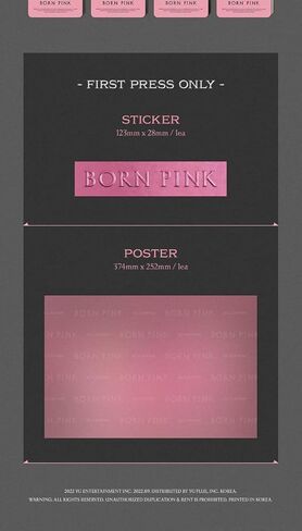 BLACKPINK BORN PINK 2nd Album BOX SET Version CD+Photobook+Accordion Lyrics Paper+Large Photocard+Postcard+Instant Film+Selfie Photocard+Tracking (PINK Version) in Saudi Arabia