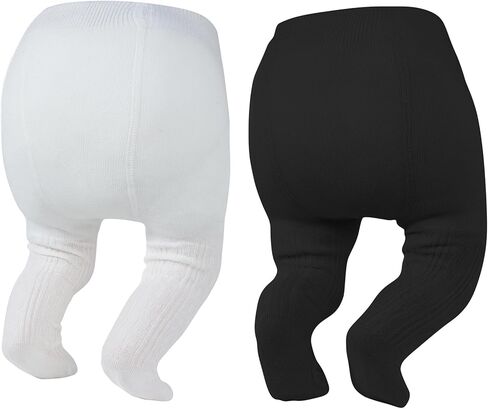 Zando 2Pack Baby Girls Tights Infant Cable Knit Tights Winter Cotton Warm Full-Footed Leggings Stockings Pantyhose 0-12M in Saudi Arabia