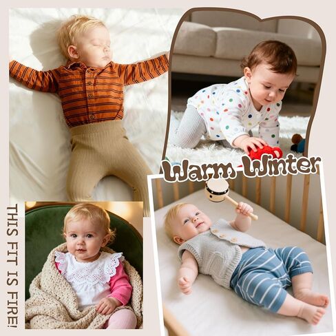 Zando 2Pack Baby Girls Tights Infant Cable Knit Tights Winter Cotton Warm Full-Footed Leggings Stockings Pantyhose 0-12M in Saudi Arabia