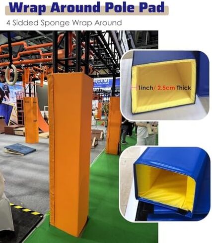 Heavy Duty Pole Padding - 7ft Square Column Protector, Self-Adhesive, Weather-Resistant Cushion Wrap for Gym & Garage, Fits 3x3 to 8x8 Poles, Ultimate Safety Solution in Saudi Arabia