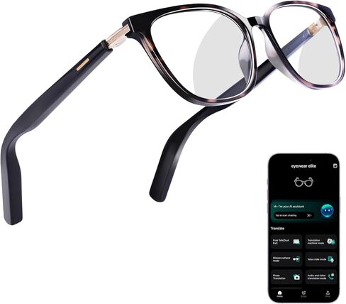 AI Smart Glasses with 8MP Camera, 4K Video & HD Photo, Bluetooth Audio, AI Voice Assistant, Real-Time Translation, Object Recognition, Noise-Cancel Calls, Music, Photochromic Lenses in Saudi Arabia