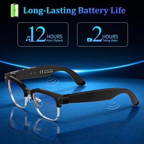 AI Smart Glasses with 8MP Camera, 4K Video & HD Photo, Bluetooth Audio, AI Voice Assistant, Real-Time Translation, Object Recognition, Noise-Cancel Calls, Music, Photochromic Lenses in Saudi Arabia