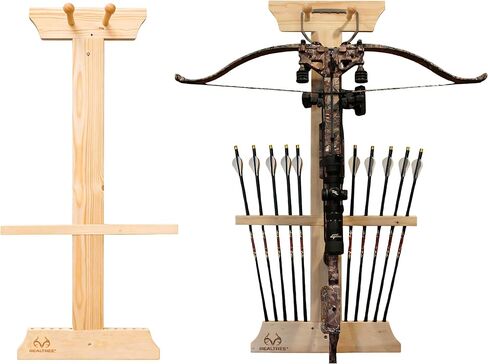 Rush Creek Creations Real tree Crossbow and 10 Arrow Bow Rack - 4 Minute Assembly - Extra Large Pegs, multicolor, "18.5""l x 1.5""w x 36""h" (39-4002) in Saudi Arabia