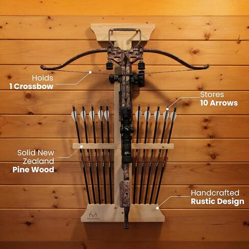 Rush Creek Creations Real tree Crossbow and 10 Arrow Bow Rack - 4 Minute Assembly - Extra Large Pegs, multicolor, "18.5""l x 1.5""w x 36""h" (39-4002) in Saudi Arabia