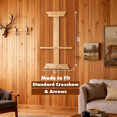 Rush Creek Creations Real tree Crossbow and 10 Arrow Bow Rack - 4 Minute Assembly - Extra Large Pegs, multicolor, "18.5""l x 1.5""w x 36""h" (39-4002) in Saudi Arabia