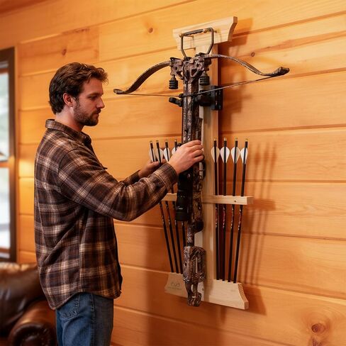 Rush Creek Creations Real tree Crossbow and 10 Arrow Bow Rack - 4 Minute Assembly - Extra Large Pegs, multicolor, "18.5""l x 1.5""w x 36""h" (39-4002) in Saudi Arabia