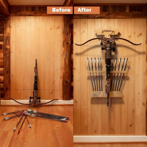Rush Creek Creations Real tree Crossbow and 10 Arrow Bow Rack - 4 Minute Assembly - Extra Large Pegs, multicolor, "18.5""l x 1.5""w x 36""h" (39-4002) in Saudi Arabia