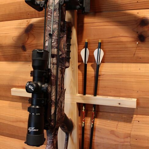 Rush Creek Creations Real tree Crossbow and 10 Arrow Bow Rack - 4 Minute Assembly - Extra Large Pegs, multicolor, "18.5""l x 1.5""w x 36""h" (39-4002) in Saudi Arabia