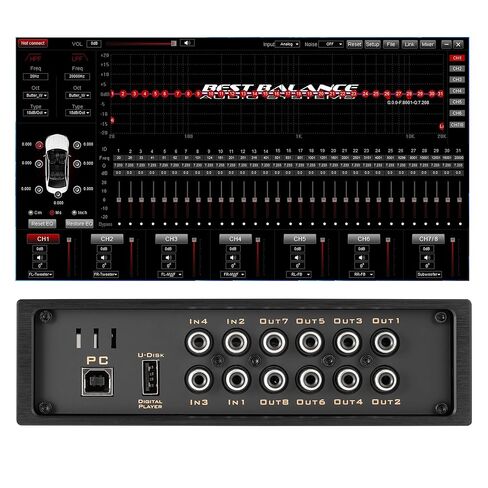 صوت السيارة DSP BTS880 4 مدخل 8 مخرج DSP معالج الإشارة الرقمية مع EQ Crossovers المدمج، مدخل مساعد RCA 31 نطاقًا ومدخل مكبر صوت عالي المستوى DSP Bluetooth Equalizer Amplifier in Kuwait