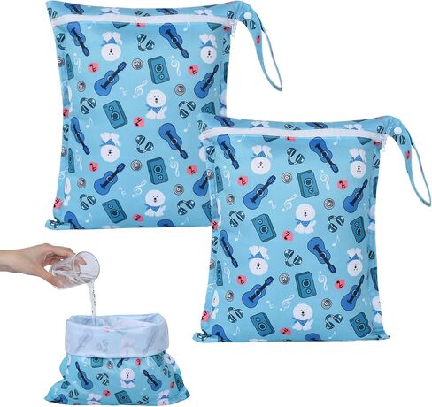 OTraki 3 Pack Waterproof Wet Dry Bag with Zippered & Handle Reusable Wet Clothes Bag Baby Cloth Diaper Wet Bags for Swimming Travel Beach Pool Gym,Don't Drying, Melting 140-176℉ (Flower Pattern) in Saudi Arabia