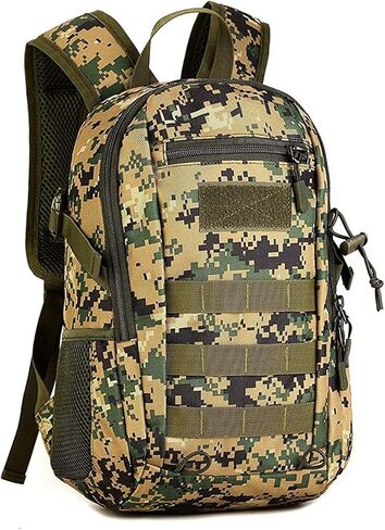 حقيبة ظهر تكتيكية HUNTVP 10L حقيبة ظهر صغيرة صغيرة Daypack حقيبة ظهر عسكرية MOLLE حقيبة ظهر تكتيكية للصيد والتخييم والرحلات (10L-أسود) in Saudi Arabia