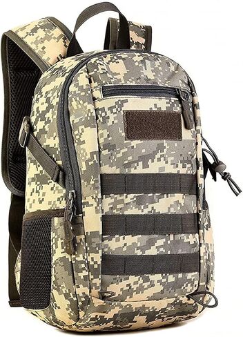 حقيبة ظهر تكتيكية HUNTVP 10L حقيبة ظهر صغيرة صغيرة Daypack حقيبة ظهر عسكرية MOLLE حقيبة ظهر تكتيكية للصيد والتخييم والرحلات (10L-أسود) in Saudi Arabia