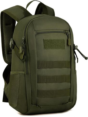 حقيبة ظهر تكتيكية HUNTVP 10L حقيبة ظهر صغيرة صغيرة Daypack حقيبة ظهر عسكرية MOLLE حقيبة ظهر تكتيكية للصيد والتخييم والرحلات (10L-أسود) in Saudi Arabia