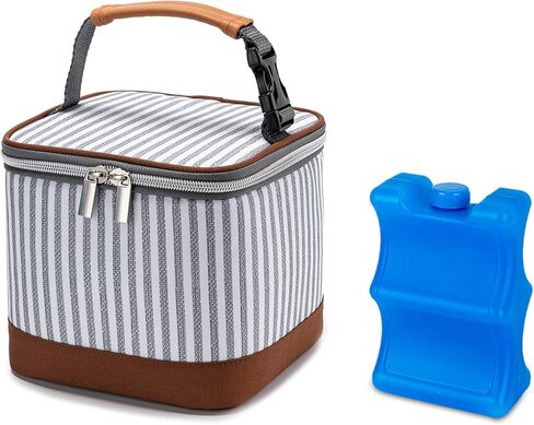 Breast Milk Cooler Bag with Ice Pack Fits 4 Baby Bottles Up to 9 Ounce, Baby Bottle Bag Great for Nursing Mom Daycare, Strap in Saudi Arabia