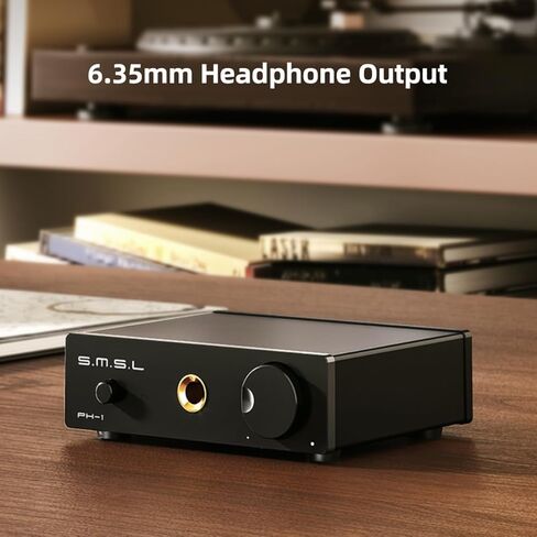S.M.S.L PH-1 Mini Phono Preamp، مضخم صوت استريو مع مخرج سماعة الرأس RCA/6.35 مم، Preamp لمشغل تسجيل الفونوغراف القرص الدوار MM مع مصدر طاقة DC 5V in Saudi Arabia