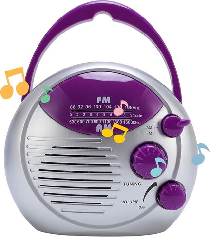 راديو دش مقاوم للماء، راديو حمام معلق AM FM قابل للتعديل، مع مقبض دوار لسهولة الضبط، بطارية راديو محمولة للطوارئ تعمل بالمنزل في الهواء الطلق in Kuwait