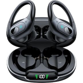 occiam Active Noise Cancelling Earbuds Wireless Bluetooth Headphones Ear Buds 90Hrs Playback Stereo Bass Earphones with Mic Over-Ear Hooks IPX7 Waterproof Headset for Work Sports Running Gym Black in Kuwait