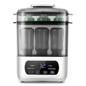 AMZBABYCHEF Baby Bottle Steamer and Dryer, Electric Steamer and Dryer for Baby Bottles, 4-in-1 Bottle Steamer and Dryer, Universal Fit for All Bottles, LED Touch Screen, Auto Shut-Off in Saudi Arabia