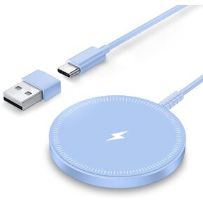 شاحن مغناطيسي لاسلكي Magsafe iPhone: لوحة شحن لسلسلة iPhone 17/16/15/14/13/12 وAirPods Pro 4-2، مغناطيس قوي، منافذ مزدوجة، صديق للحافظة، خفيف الوزن للسفر والمكتب المنزلي in Kuwait