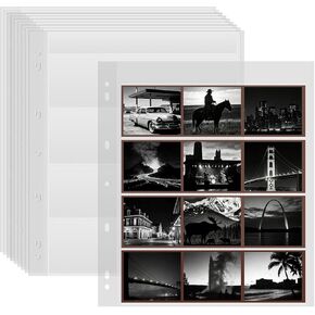 30PCS 120 Film Negative Sleeves Acid Free Archival Film Negative Storage for 120 film Can Hold 16 Pieces of 6×4.5 CM 12 Pieces of 6×6 CM Per Page Compatible with 3-Ring Binders for Organizing 120 Film in Saudi Arabia