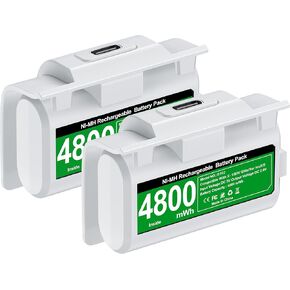 حزمة بطارية وحدة التحكم لوحدات تحكم Xbox Series X/S، بطارية قابلة لإعادة الشحن لجهاز Xbox One/Elite مع غطاء وحدة التحكم وكابل USB-C، 2x4800 مللي واط في الساعة in Kuwait