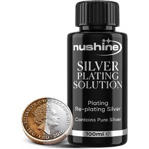 Nushine Silver Plating Solution 1.7 Oz - permanently plate PURE SILVER onto worn silver, brass, copper and bronze (ecofriendly formula) in Kuwait