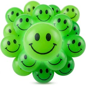 Bedwina Bulk Bouncy Balls Glow in The Dark - 144 Pcs (1inch / 27mm) Diameter, High Bouncing, Small Rubber Smile Face Bouncing Balls for Kids, Vending Machines, Party Favor in Kuwait