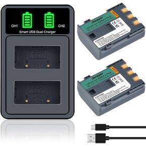 NB-2L NB-2LH Battery 2 Pack and Dual Charger for Canon Digital Rebel XT XTi PowerShot G7 G9 S70 S80 S60 S50 S30 S40 S45 DC420 DC410 EOS 400D 350D VIXIA HF R10 Elura 40 50 60 in Saudi Arabia