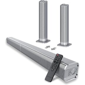 Sound Bar, 80W Sound Bar for Smart TV, Bluetooth 5.3 Soundbar, 2 in 1 Detachable Home Speaker Bass Effect, Home Theater Surround Sound, ARC/Optical/AUX/Connections, for TV/PC/Gaming/Projectors in Kuwait