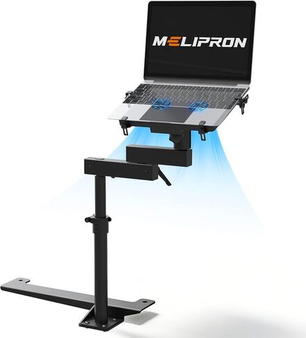 MELIPRON Truck Laptop Mount Fit for 19-26 Chevy Silverado, Tahoe, GMC Sierra, No-Drilling Vehicle-Specific Laptop Holder with Cooling Fan Adjustable Height for Work on The Go in Saudi Arabia