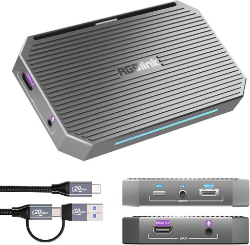 4K HDMI Capture Card for Streaming & Gaming, USB 3.0 Audio Video Capture Device 1080P 60FPS, Low Latency, HDMI Loop Out, Capture Card for PS5, Xbox, Nintendo Switch, PC, Mac, OBS - MSP231 in Kuwait