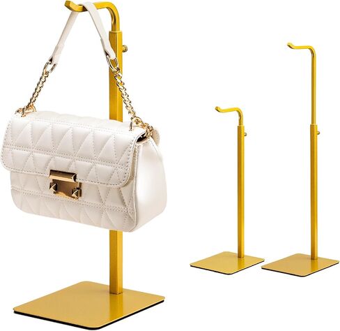 3 pcs Purse Holder Handbag Display Stand: Silver Hanger Rack for Bags, Purses, and Wreath, Adjustable Hook Stand for Tabletop, Closet, and Retail Use for Vendors in Saudi Arabia