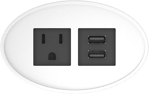 محطة طاقة بيمبرلي رو بلاستيكية حديثة USB-A بيضاوية 120 فولت باللون الأبيض in Kuwait