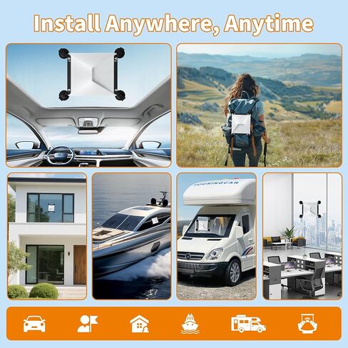 حامل ستارلينك الصغير - كوب شفط لملحقات ستارلينك الصغيرة، حامل نافذة سقف السيارة قوي الشفط لإشارة الأقمار الصناعية المستقرة الداخلية/الزجاج الخارجي، المركبات الترفيهية والقوارب ورحلات الطريق in Kuwait