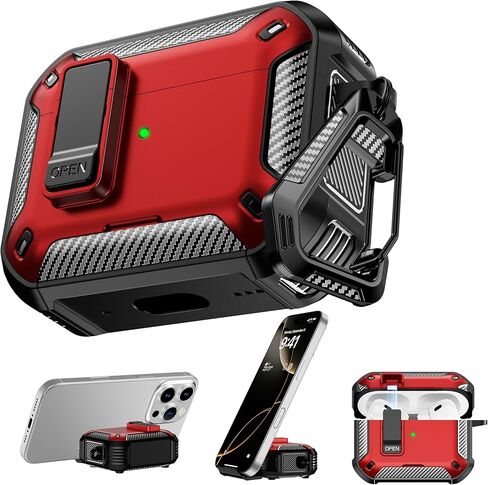 RFUNGUANGO for AirPods Pro 2nd Gen Protective Case with Cleaning Kit, Military Hard Case with Lock for AirPod Gen 2 Charging Case 2023, 2022, Black in Saudi Arabia