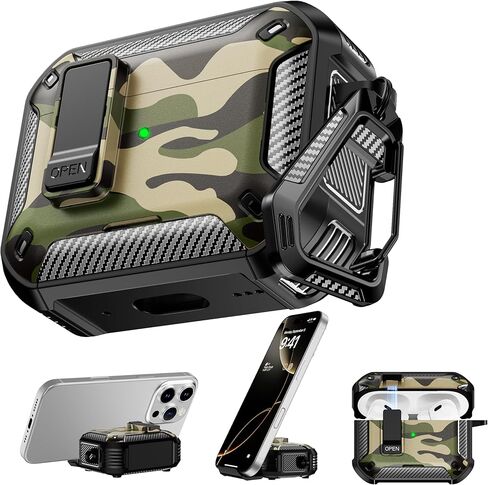RFUNGUANGO for AirPods Pro 2nd Gen Protective Case with Cleaning Kit, Military Hard Case with Lock for AirPod Gen 2 Charging Case 2023, 2022, Black in Saudi Arabia