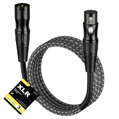 Aokeo XLR Cable 6FT 1 Pack, XLR Male to Female Microphone Cable for Speaker and Audio Setups,All Copper Conductors（1M） Nylon Braided in Saudi Arabia