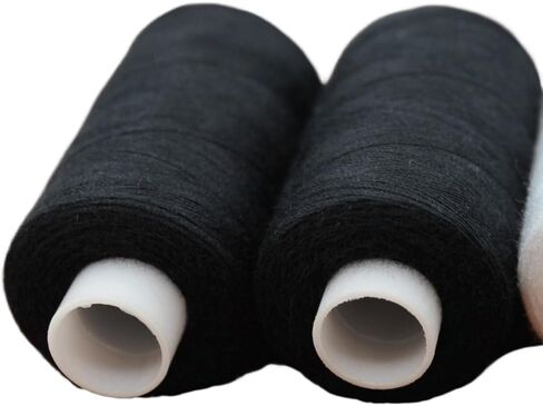 2PCS 500 Yard Sewing Thread Set Black and White Large Spools Multipurpose for Garment Sewing, Mending, Quilting and Crafts, White in Saudi Arabia