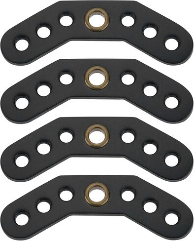 eMagTech 4Pcs Black Leather Bow Yoke Metal Grommet Bow Sling Strap Bracket Mount for DIY Compound Bow Wrist Sling (12x4.5x0.45cm) in Kuwait