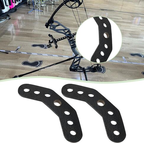 eMagTech 4Pcs Black Leather Bow Yoke Metal Grommet Bow Sling Strap Bracket Mount for DIY Compound Bow Wrist Sling (12x4.5x0.45cm) in Kuwait