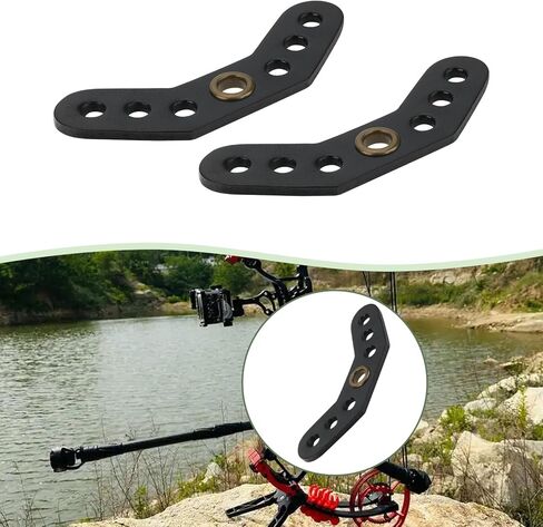 eMagTech 4Pcs Black Leather Bow Yoke Metal Grommet Bow Sling Strap Bracket Mount for DIY Compound Bow Wrist Sling (12x4.5x0.45cm) in Kuwait