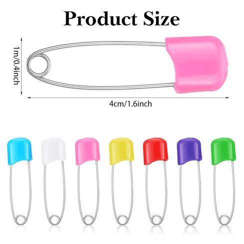 100 Pcs Diaper Pins Baby Safety Pins Plastic Head Baby Diaper Pins for Cloth Diapers with Safe Locking (7 Colors) in Saudi Arabia