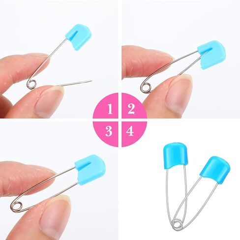 100 Pcs Diaper Pins Baby Safety Pins Plastic Head Baby Diaper Pins for Cloth Diapers with Safe Locking (7 Colors) in Saudi Arabia