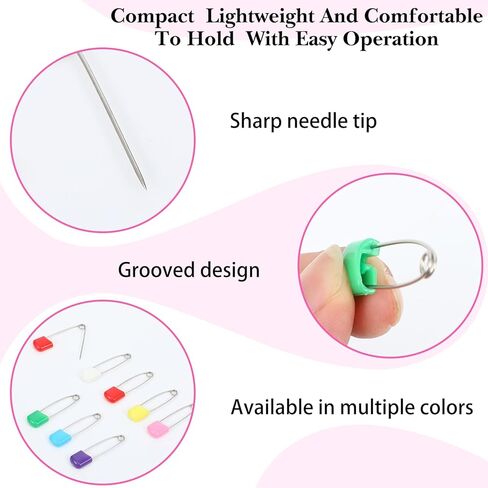 100 Pcs Diaper Pins Baby Safety Pins Plastic Head Baby Diaper Pins for Cloth Diapers with Safe Locking (7 Colors) in Saudi Arabia